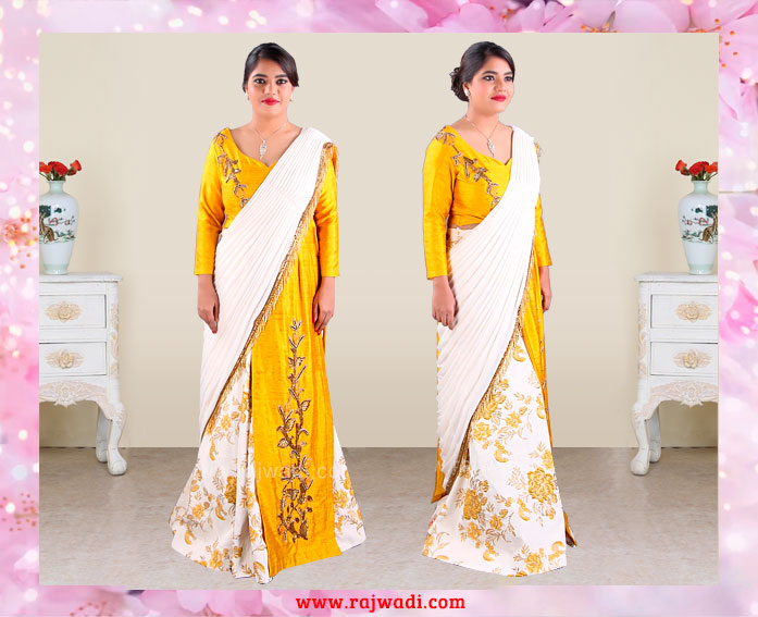 Lehenga_saree_cream_yellow