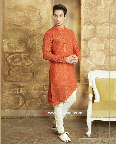 Orange Layered Pathani Suit