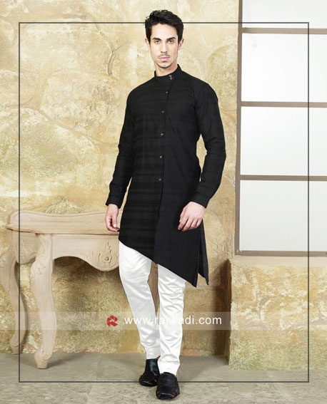 Stylish Black Color Pathani Suit